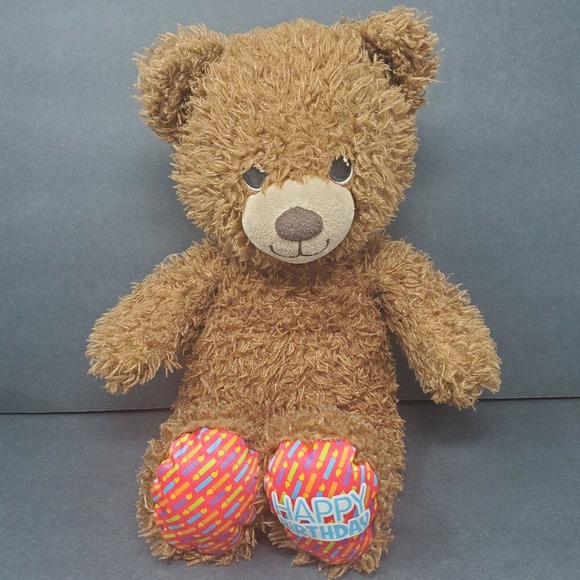 Build A Bear Treat Teddy 16" Stuffed Animal Plush Happy Birthday Dark Brown Gift - Picture 1 of 7
